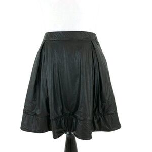 L'Amour Nanette Lepore Women's S Small Circle Skirt pleated Faux Leather